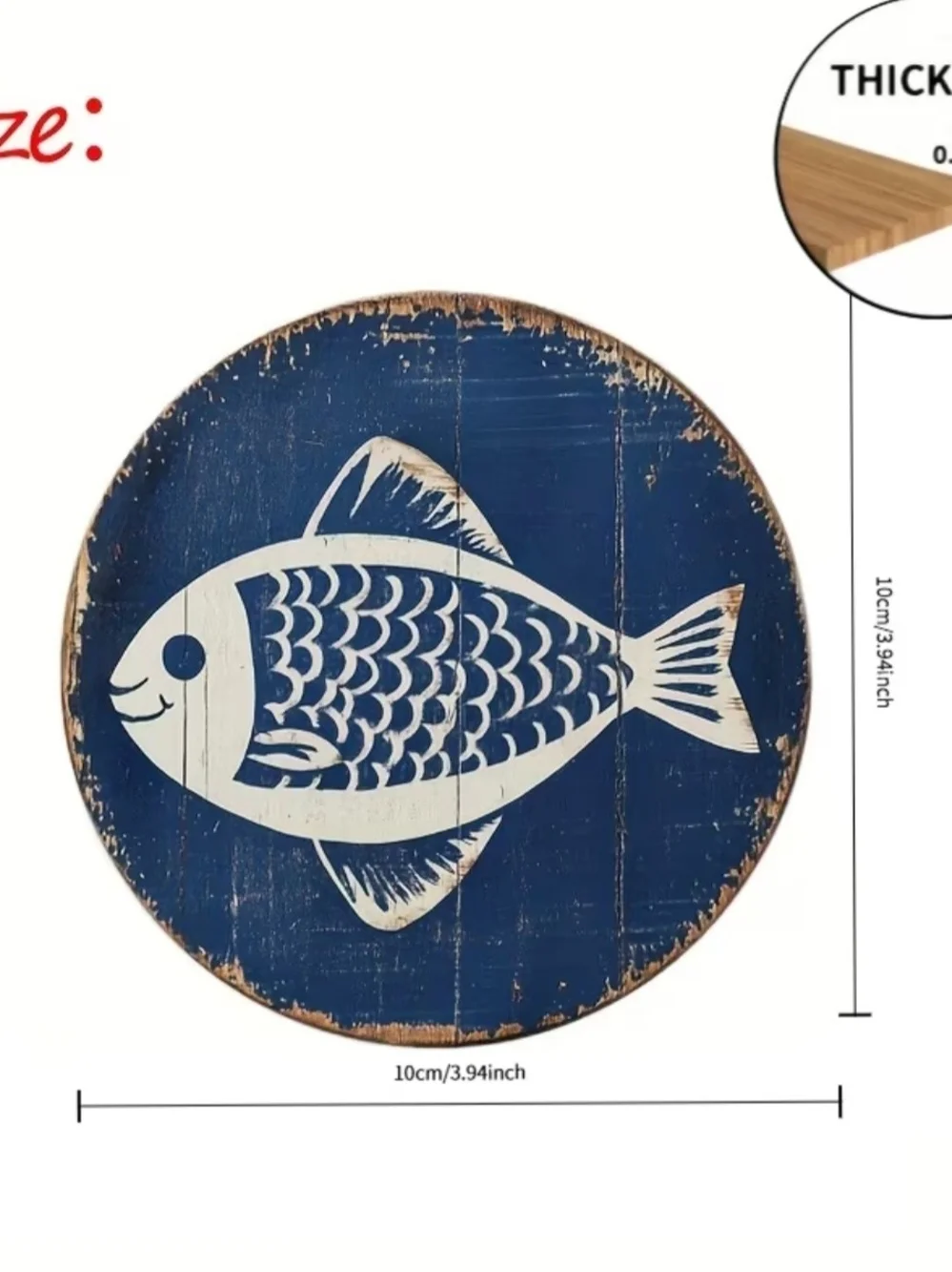 Blue Fish Coaster Set - Blue Decorative Fish Drink Coasters Set Of 4